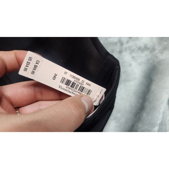 Victoria's Secret 34D Black Lightly Lined Lace Racerback Demi Bra NWT - Picture 6 of 6